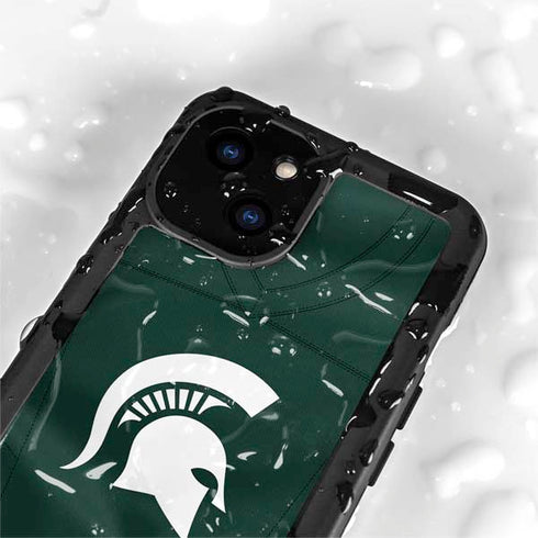 Michigan State University Green Jersey iPhone 15 Waterproof Case